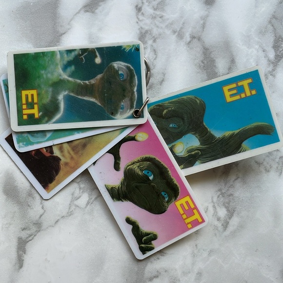 Vintage 1983 E.T. Movie - Plastic PICTURE CARD - keychain / retro / kitsch - Picture 4 of 6